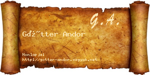 Götter Andor névjegykártya